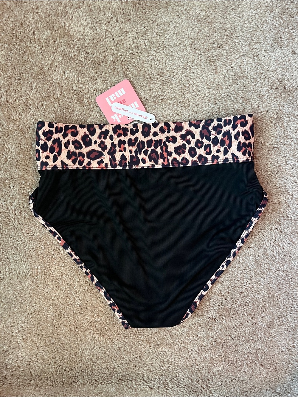 NWT Mack and Mal Leopard High Waist Bikini Bottom - Picture 3 of 8